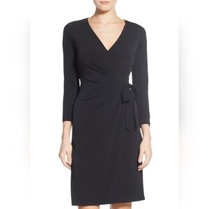 Anne Klein Elegant Black Wrap Dress, Size 8